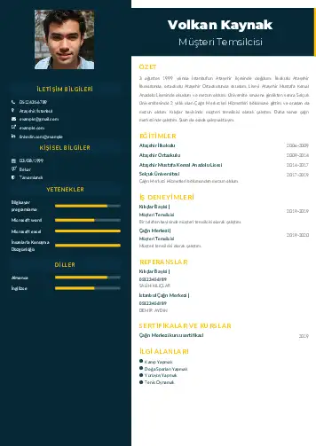 Müşteri Temsilcisi CV Örnekleri cv indir